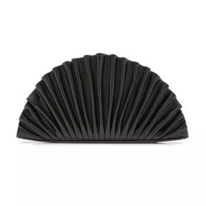 Cult Gaia Black Pleated Nala Clutch